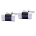 Men's Stylish Black and Silver Effect Cufflinks