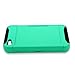 CoverON Hybrid Dual Layer Case with Credit Card Holder for APPLE IPHONE 4 4S - TEAL Hard BLACK Soft Silicone
