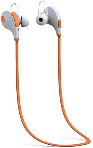 [English Prompt Voice] Tronfy® Qy7 Mini Lightweight Wireless Stereo Jogger Sports/Running & Gym/Exercise Work Out Bluetooth Earbuds Headphones Headsets W/microphone for iphone 6 6 Plus 5s 5c 4s 4, ipad 2 3 4 New ipad, ipod, Android, Samsung Galaxy,LG, HTC One Smart Phones, PC, Tables, Bluetooth Devices (White&Orange)