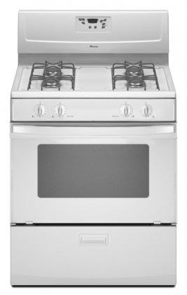Click To Amana 4.4 cu. ft. Gas Range, AGR4433XDW, White Details... Amana 4.4 cu. ft. Gas Range, AGR4433XDW, White