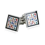 Alphabet Silver Cufflinks with Presentation Box