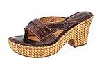 BORN 'REGALIA' CHOCO RAFFIA Wedge Thong Slide Sandal