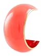 Goldtone Coral-Color Acrylic Wide Bangle Bracelet Fashion Jewelry