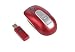 Saitek 3-Tasten Maus mit Scrollrad, optisch, USB schnurlos, wiederaufladbar, metallic rot