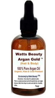 Watts Beauty Argan Gold 1oz - 100% Pure Raw, 