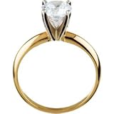 Exquisite! Women's 14k Two-tone 1 ct Round Brilliant Moissanite Solitaire Engagement Ring - 6.5mm