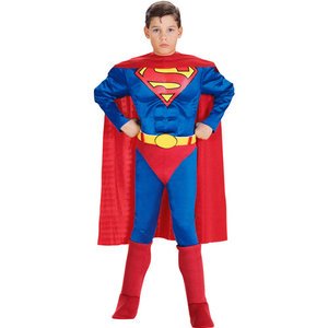  Superman Costume Medium 7-8 Padded Muscle Chest