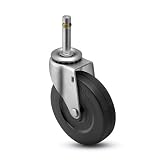 Single Soft Rubber Wheel Caster, 2 Diameter with 7/16 x 1-7/16 Grip Ring Stem