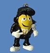 Yellow M&M Iconic Elvis Presley Dressed in Black Christmas Ornament 3"