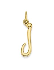 Genuine 14K Yellow Gold Initial Charm 0 .2 Gram Of Gold Letter J