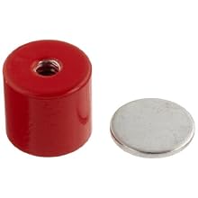 Cast Alnico 5 Assembly With Keeper, 13/16" Diameter, 3/4" Thick, 1/4"-20 Threaded Mounting Hole (Pack of 1)