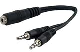SF Cable, 3.5mm Female to 2 3.5mm Male Stereo Splitter Cable (6 inches)
