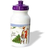 SmudgeArt Vintage Christmas Designs - Kids dragging Christmas tree 1914 - Water Bottles
