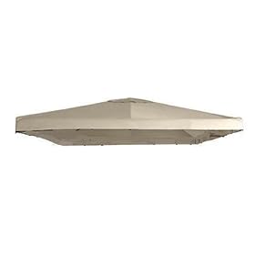 10' x 10' Replacement Canopy Top for Gazebo - SINGLE TIERED BEIGE by 