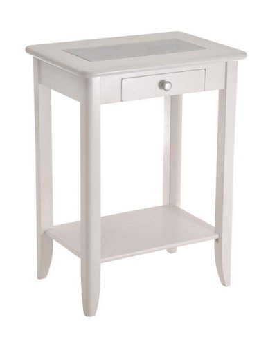 WINSOME TRADING-17222-Bianca Phone Stand, Frosted Glass top