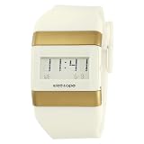 Wize & Ope Unisex WO-0021 Classics Digital White Dial and Strap Gold Slide Watch