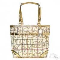 Coach Heritage Stripe Tattersall Graffiti Bag Purse Tote 13188 Gold Multi