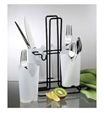 Prodyne Flatware Caddy with White-Frost Compartments