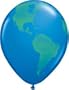 (12) Globe Earth 11" Latex Balloons World Design