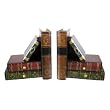 Classic Wooden Book Bookends Library w/ Hidden Drawers