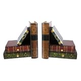 Classic Wooden Book Bookends Library w/ Hidden Drawers