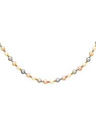 14K Tri Color Gold Multicolor Cultured Pearl Strand 18"