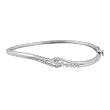 14K White Gold Diamond Bangle Bracelet - 1.00 Ct.