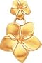 14K Gold Plumeria Dangle Earrings Flower Jewelry New
