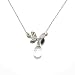 Fashion Leaves Shaped Crystal Necklace Silver Metal with Dangling Drop-shaped Clear Crystal, Clear and Green Cubic Zirconia, Clear Rhinestones