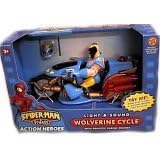 Spider-man & Friends Light & Sound Wolverine Cycle with Realistic Engine Sound By Toy Biz