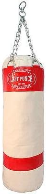 Red Canvas Punching Bag with Chains New Heavy Duty