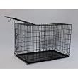 3 Door Suitcase Style Folding Metal Dog Crate with Metal Pan 36Lx24Wx26H
