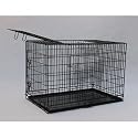 Best Pet Black 49" Triple-Door Suitcase Style Folding Metal Dog Crate with Metal Pan - 49"(l) x 29"(w) x 32"(h)