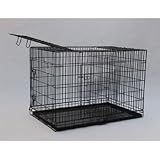 Brand New Black 30 Triple-door Suitcase Style Folding Metal Dog Crate with Metal Pan -... by BestPet