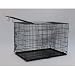 3 Door Suitcase Style Folding Metal Dog Crate with Metal Pan 36Lx24Wx26H