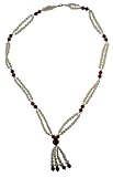Multi Strand Color Pearl Necklace - Dual Strand Multi Colored Bead Pearl Necklace
