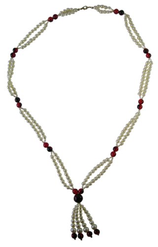 multi strand pearl necklace-Multi Strand Color Pearl Necklace - Dual Strand Multi Colored Bead Pearl Necklace Images
