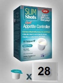 Slim Shots Liquid Appetite Controller- 28 Count- 4 Week Supply