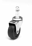 ER Wagner Haydock Light Duty Stem Swivel Caster 2 Inch Soft Rubber Wheel 75 lbs Load Capacity