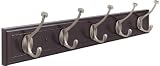 Amerock H55662MAS 27-Inch Hook Racks Beveled Hook, Mahogany / Antique Silver