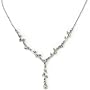 Floral Garland Silver Crystal Y Necklace