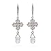 Sterling Silver Gothic Cross CZ Earrings