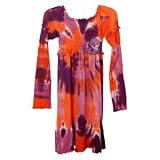 Kash Ten, Tie-Dye Flower Smocked Dress - 3T