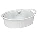 Corningware 1105935 French White III Oval Casserole with Glass Cover, 2.5-Quart