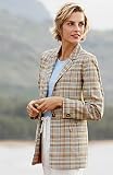 Review   / One-Button Plaid Jacket