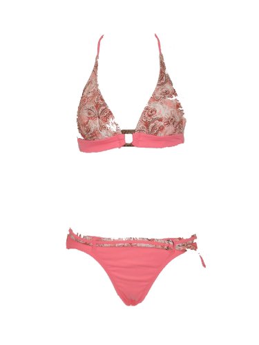 Hobie Pink and Floral Belted Bikini Swimwear Set