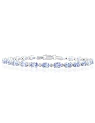 5.30 Carat TW Tanzanite and Diamond Bracelet in 10K White Gold