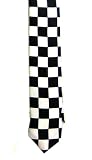 RETRO BLACK AND WHITE CHECKERED SKINNY TIE