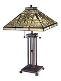 Mission Oak Park Table Lamp in Antique Bronze Verde