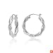 Sterling Silver Tarnish-Free Twist Hoop Earrings (0.8
